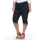 Plus Size Croft & Barrow&reg; Cuffed Capri Jeans, Women's, Size: 18 W, Med Blue