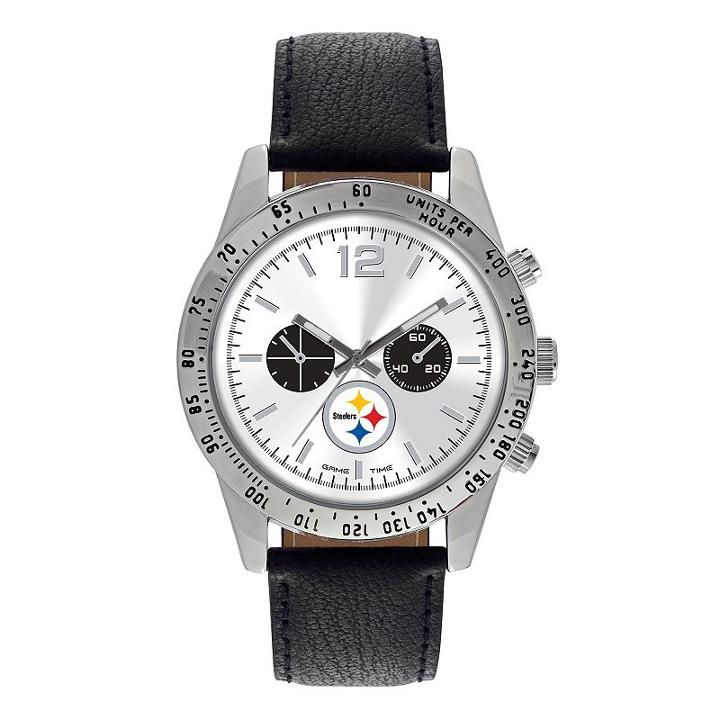 Men's Game Time Pittsburgh Steelers Letterman Watch, Black