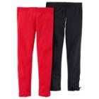 Girls 4-8 Carter's 2-pk Glitter Bow Leggings, Size: 4, Multicolor