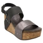 Sugar Jeffrey Women's Platform Wedge Sandals, Size: Medium (6), Black