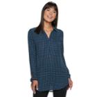 Women's Elle&trade; Tie-hem Splitneck Tunic, Size: Large, Turquoise/blue (turq/aqua)