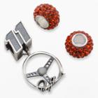 Insignia Collection Nascar Denny Hamlin Sterling Silver 11 Steering Wheel Charm And Crystal Bead Set, Women's, Orange