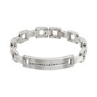 1/2 Carat T.w. Diamond Titanium Bracelet - Men, Size: 8.5, White