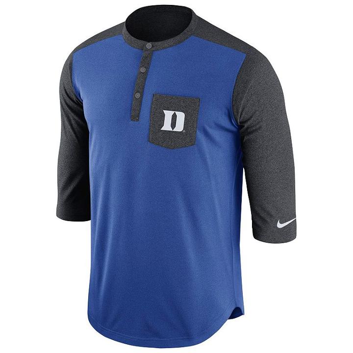 Men's Nike Duke Blue Devils Dri-fit Touch Henley, Size: Small, Ovrfl Oth