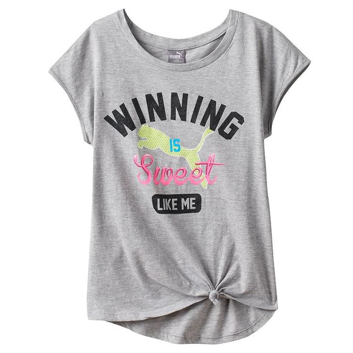 Girls 7-16 Puma Winning Is Sweet Like Me Tee, Girl's, Size: Small, Grey Other