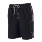Men's Sonoma Goods For Life&trade; Side-striped Microfiber Swim Trunks, Size: Medium, Grey (charcoal)