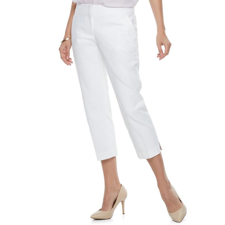 Women's Apt. 9&reg; Torie Midrise Capris, Size: 14, White