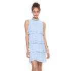 Women's Expo Tiered Shift Dress, Size: 8, Light Blue