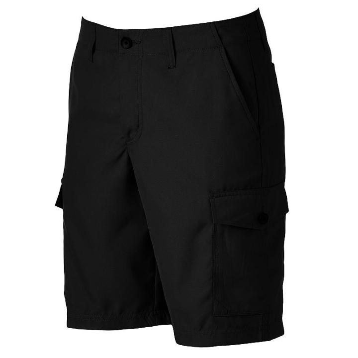 Men's Urban Pipeline® Microfiber Sateen Cargo Shorts, Size: 32, Black