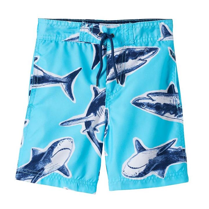 Boys 4-7 Carter's Shark Swim Trunks, Boy's, Size: 7, Turquoise/blue (turq/aqua)