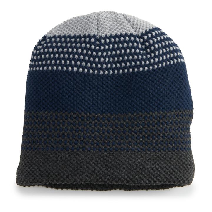 Men's Urban Pipeline&trade; Striped Sherpa-lined Beanie, Blue (navy)
