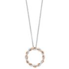 Simply Vera Vera Wang Sterling Silver & 14k Rose Gold 1/10 Carat T.w. Diamond Rope Circle Pendant Necklace, Women's, Size: 18, White