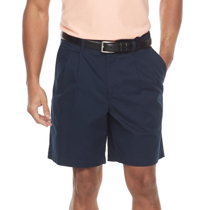 Men's Croft & Barrow&reg; Classic-fit Easy-care Flex-waist Stretch Pleated Shorts, Size: 40, Blue
