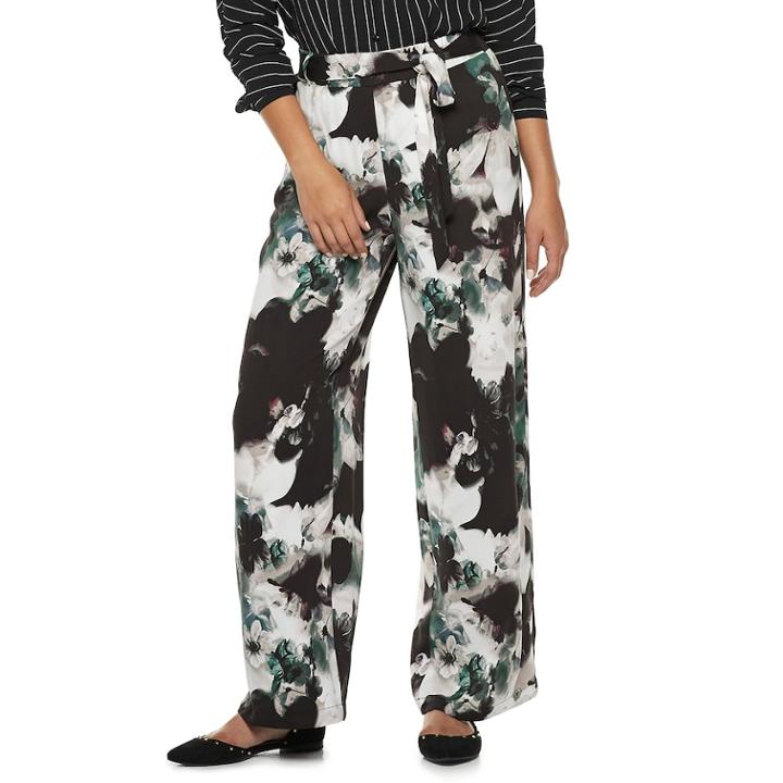 Women's Jennifer Lopez Menswear Wide-leg Pants, Size: Medium, Green