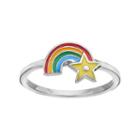 Hallmark Kids' Sterling Silver Rainbow Ring, Girl's, Size: 4, Multicolor