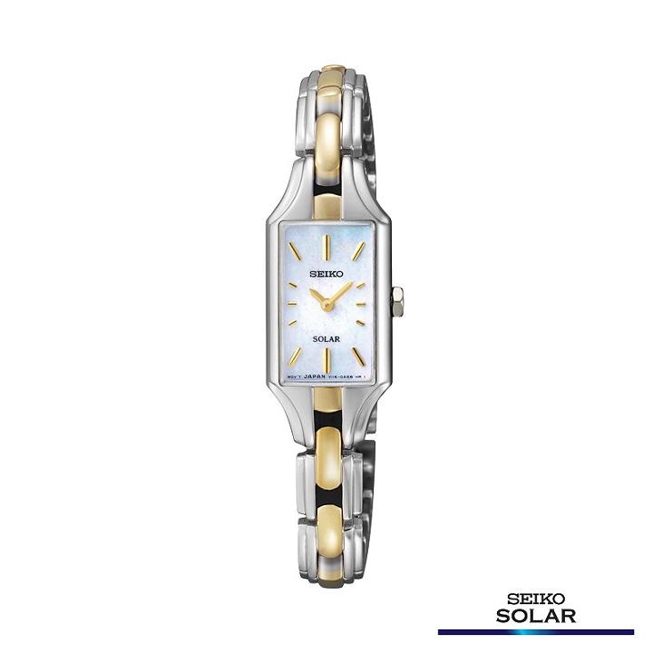 Seiko Women's Two Tone Solar Watch - Sup164, Multicolor