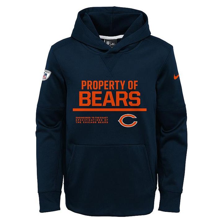 Boys 8-20 Nike Chicago Bears Circuit Therma-fit Hoodie, Boy's, Size: L(14/16), Dark Blue