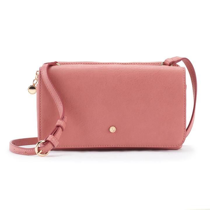 Lc Lauren Conrad Flap Crossbody Bag, Women's, Light Pink