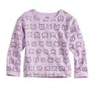Girls 4-10 Jumping Beans&reg; Crewneck Fleece Cat Print Sweatshirt Top, Size: 10, Lt Purple