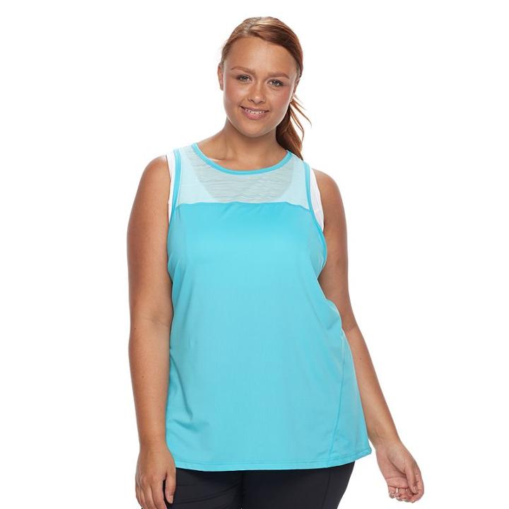 Plus Size Tek Gear&reg; Dry Tek Racerback Performance Tank, Women's, Size: 1xl, Turquoise/blue (turq/aqua)