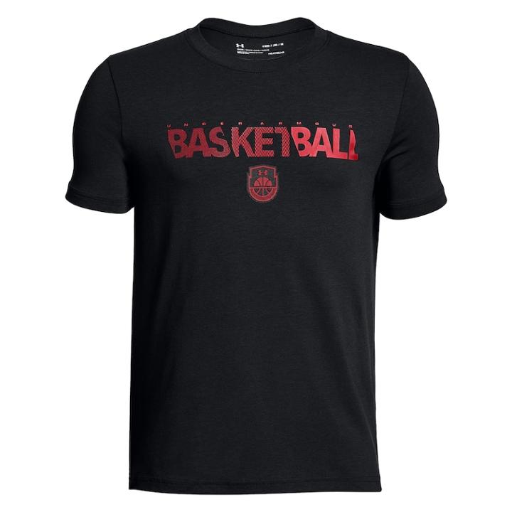 Boys 8-20 Under Armour Basketball Wordmark Tee, Size: Small, Black