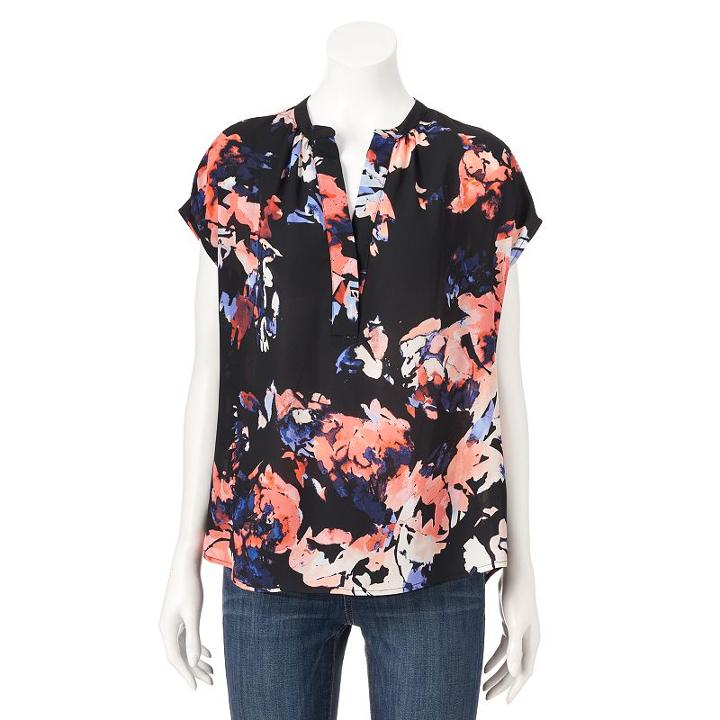 Women's Apt. 9&reg; Crepe Blouse, Size: Xl, Oxford