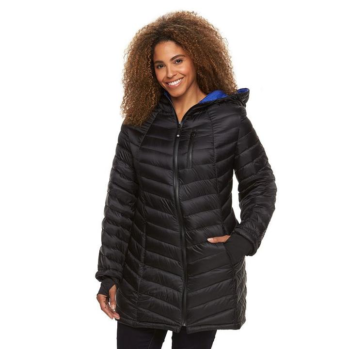 Plus Size Halitech Hooded Down Packable Jacket, Women's, Size: 2xl, Black