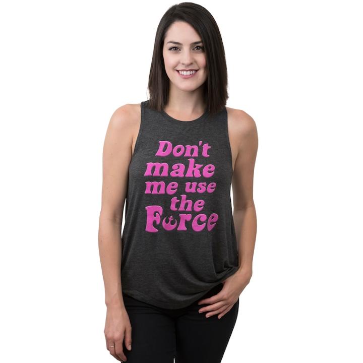 Juniors' Star Wars Don't Make Me Use The Force Tank, Teens, Size: Medium, Grey