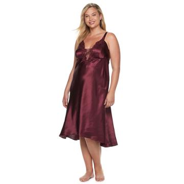 Plus Size Flora By Flora Nikrooz Stella Charmeuse Gown, Women's, Size: 3xl, Red
