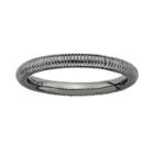 Stacks And Stones Ruthenium-plated Sterling Silver Ribbed Stack Ring, Women's, Size: 8, Black