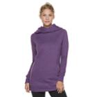 Women's Tek Gear&reg; Fleece Raglan Tunic Hoodie, Size: Medium, Drk Purple