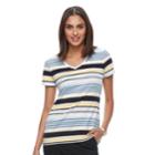 Women's Croft & Barrow&reg; Essential V-neck Tee, Size: Large, Med Yellow