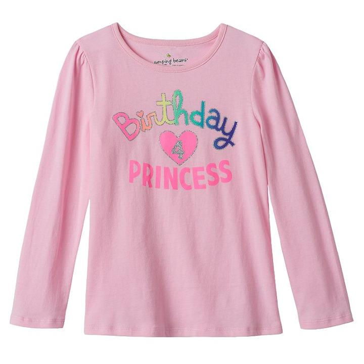 Girls 4-7 Jumping Beans&reg; Birthday Tee, Girl's, Size: 7, Brt Pink