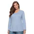 Plus Size Sonoma Goods For Life&trade; Essential V-neck Tee, Women's, Size: 0x, Med Blue