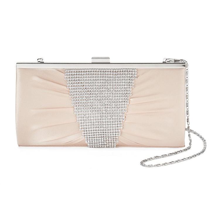 Gunne Sax By Jessica Mcclintock Laura Rhinestone Pleated Clutch, Women's, Beige Oth