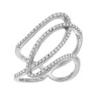 Brilliance Openwork Ring With Swarovski Crystals, Women's, Size: 9, White
