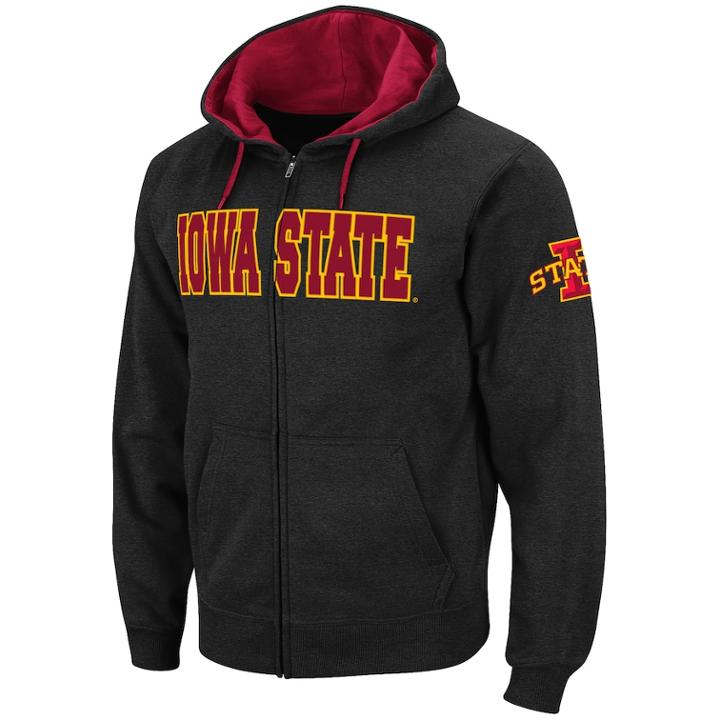Men's Iowa State Cyclones Full-zip Fleece Hoodie, Size: Large, Dark Grey