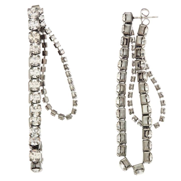 Simply Vera Vera Wang Simulated Stone Front Back Earrings, Women's, Black