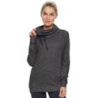Women's Tek Gear&reg; Long Sleeve Cowl Neck Top, Size: Medium, Black