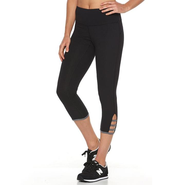 Women's Tek Gear&reg; Lattice Yoga Capris, Size: Small, Black