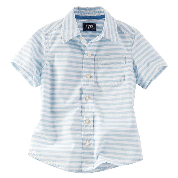 Boys 4-8 Oshkosh B'gosh&reg; Short Sleeve Stripe Button-down Shirt, Boy's, Size: 7, Ovrfl Oth