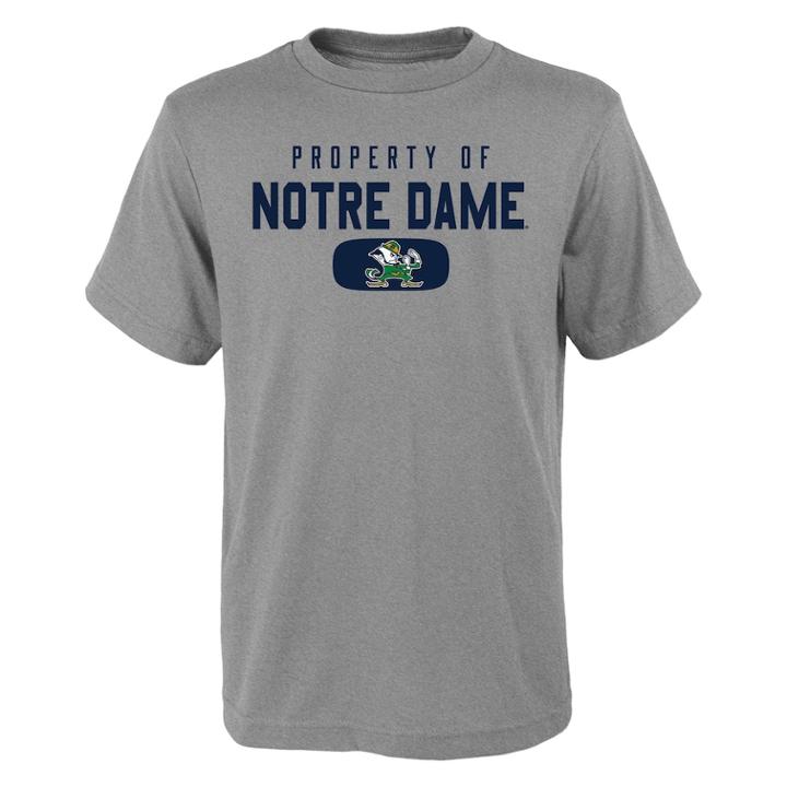 Boys 4-18 Notre Dame Fighting Irish Property Of Tee, Size: 8-10, Grey