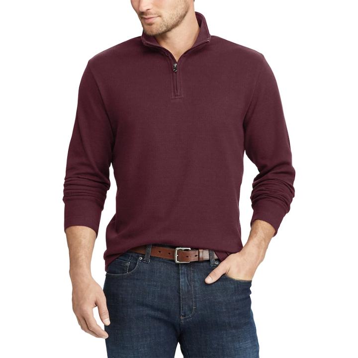 Big & Tall Chaps Classic-fit Herringbone Quarter-zip Pullover, Men's, Size: 3xb, Red