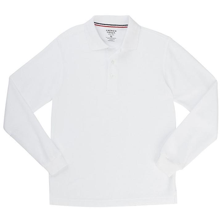 Boys 10-20 Husky French Toast School Uniform Pique Polo, Size: 14-16husky, White