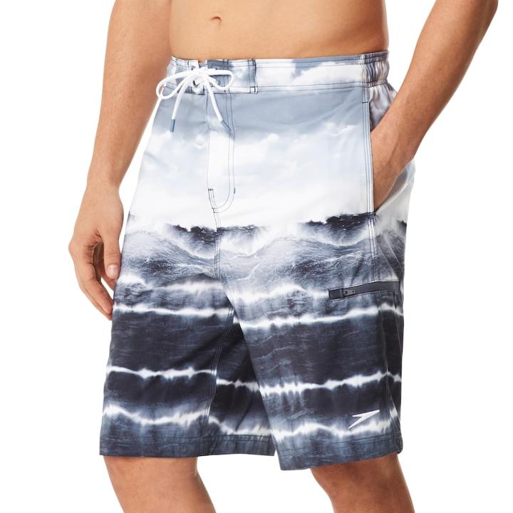 Men's Speedo Wave Cycle E-board Swim Trunks, Size: Medium, Black