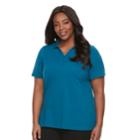 Plus Size Croft & Barrow&reg; Pique Polo, Women's, Size: 3xl, Blue