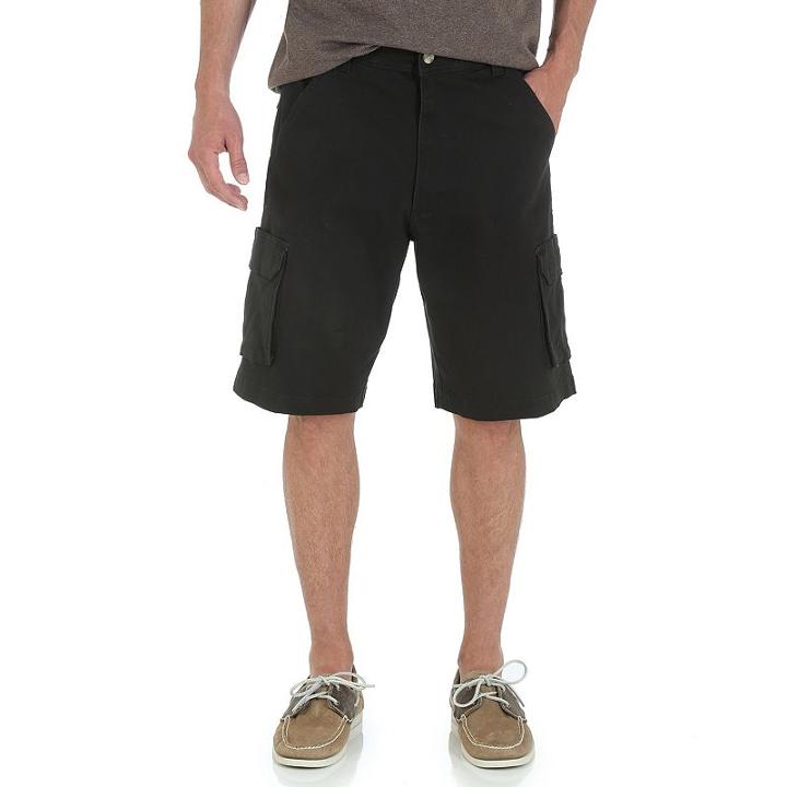 Men's Wrangler Cargo Shorts, Size: 38 - Regular, Black