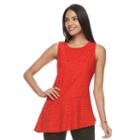 Women's Dana Buchman Peplum Jacquard Tank, Size: Medium, Brt Red