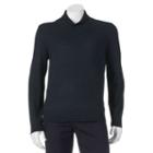 Men's Apt. 9&reg; Modern-fit Marled Merino Shawl-collar Sweater, Size: Large, Blue (navy)