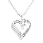 Sterling Silver 1/4-ct. T.w. Diamond Heart Pendant, Women's, White